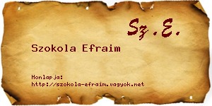 Szokola Efraim névjegykártya